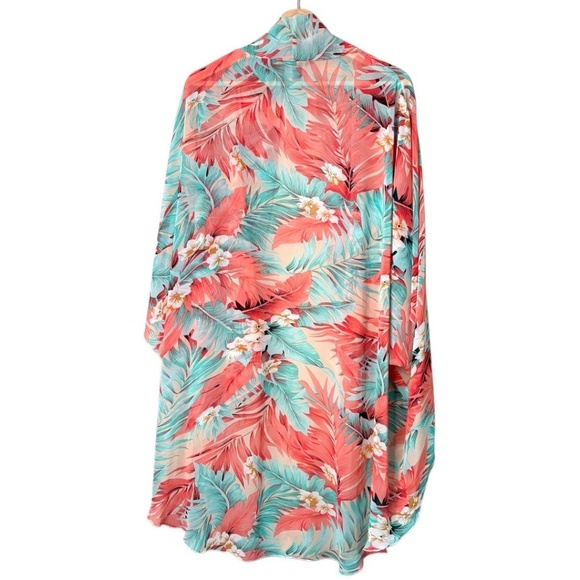STREETWEAR SOCIETY Tropical Print Kimono / Coverup Boho Open Front O/S Fits All - Picture 3 of 6